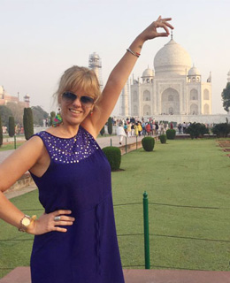 Gabriela Cavillon in the Taj Mahal, India