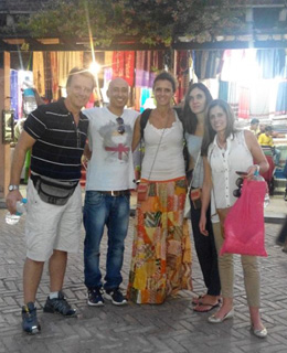 Guests with travel consultant Puru at Dilli Haat