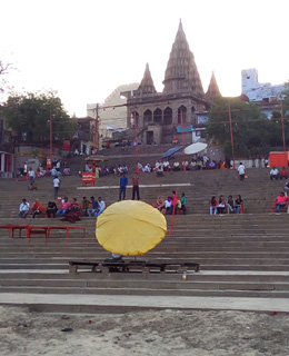 Assi ghat Varanasi picture from river Ganga