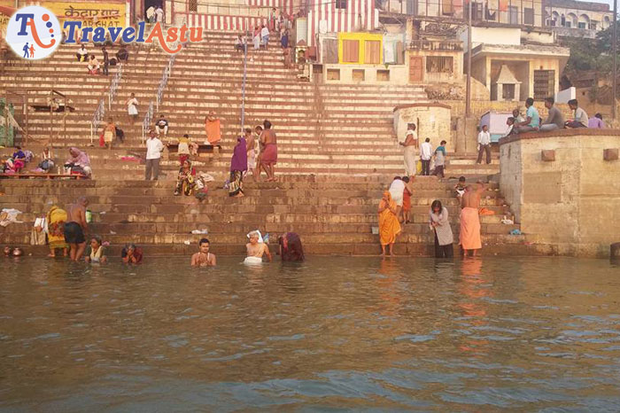 Kedar ghat and river Ganges Varanasi