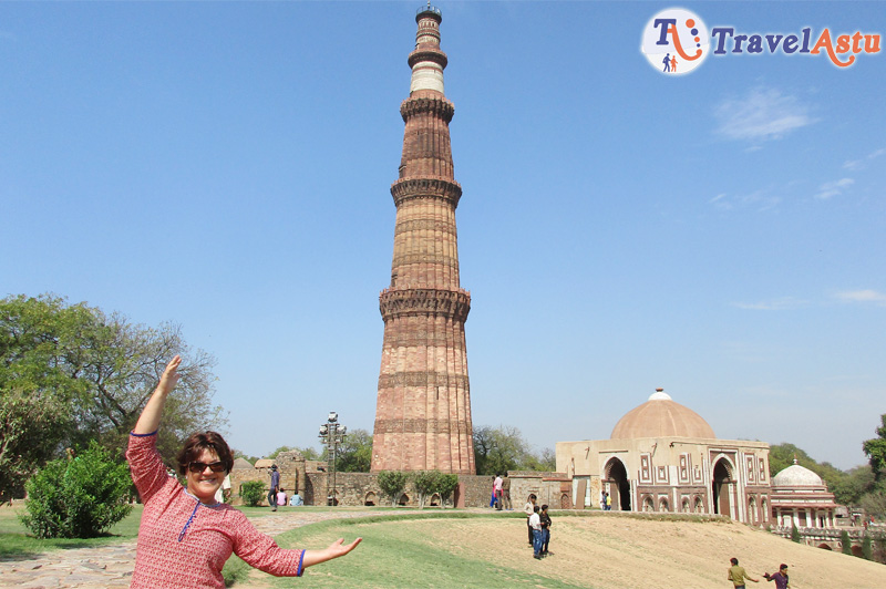 Travel Astu guest Bruny in Qutub Minar Delhi