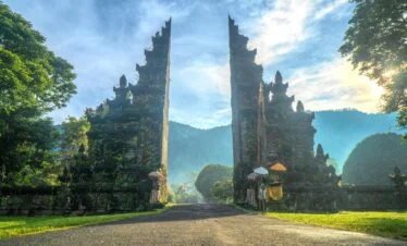 Handara gate under blue sky bali