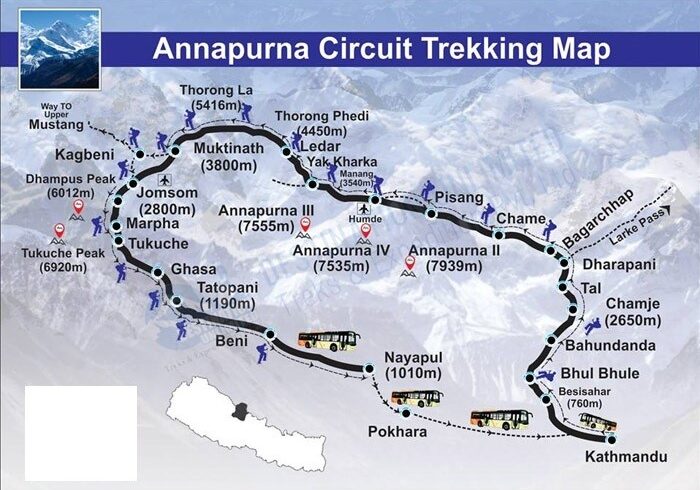 annapurna base camp trek map